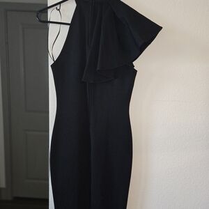 Fashion Nova Black Asymmetrical One-Shoulder Cocktail Dress